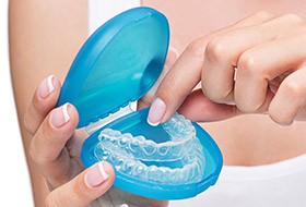 Invisalign trays in carrying case