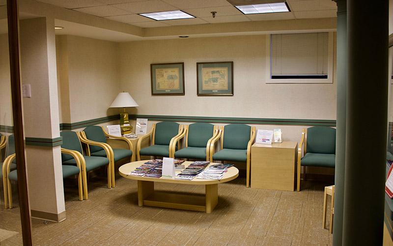 Waiting room in dental office