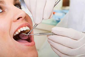 Patient receiving dental exam