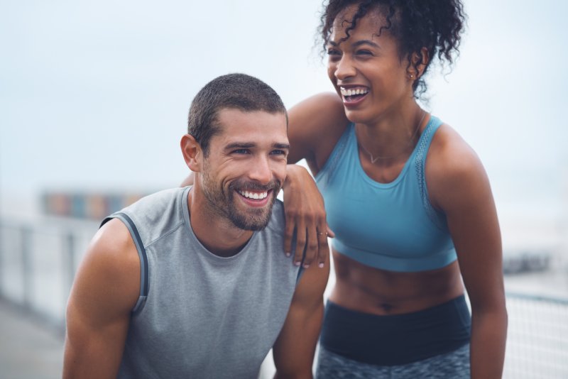 people smiling while exercising 