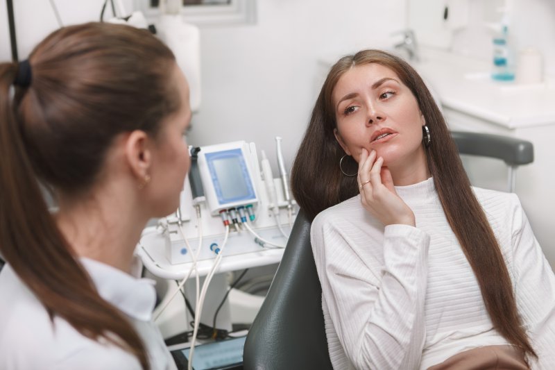 Patient attending an emergency dental visit in Wethersfield