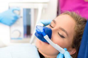 Patient receiving nitrous oxide sedation. 
